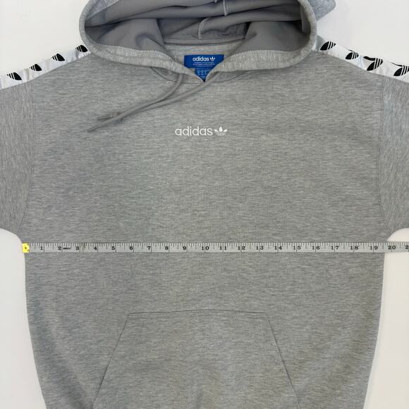 Adidas Originals TNT Trefoil Tape Pullover Hoodie Logo Stripe Gray Mens Size XS - Picture 10 of 12